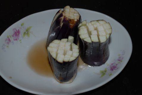 浇汁菊花茄子步骤5