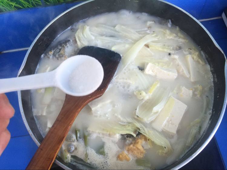 鲫鱼白菜豆腐汤步骤5