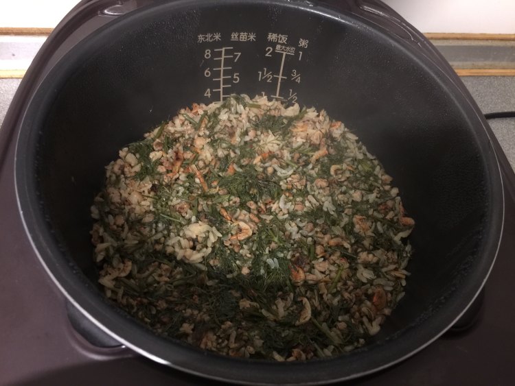茴香樱花虾炊饭步骤13