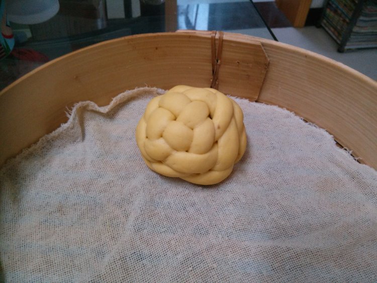 南瓜绣球豆沙包步骤12