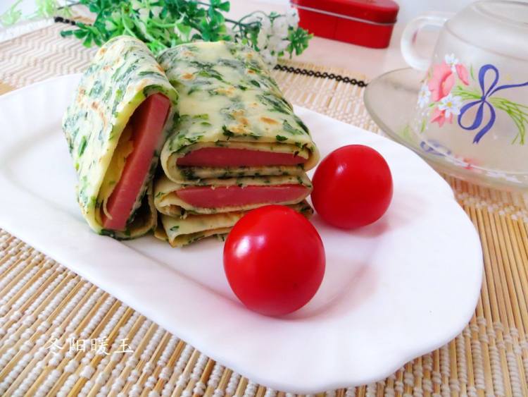 芹菜火腿鸡蛋饼步骤10