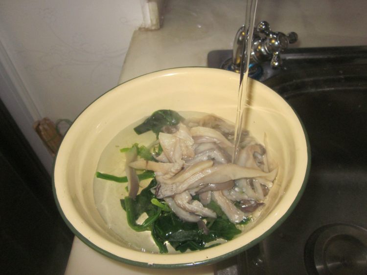 菠菜拌蘑菇步骤4