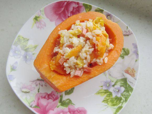 木瓜火腿蛋炒饭步骤11