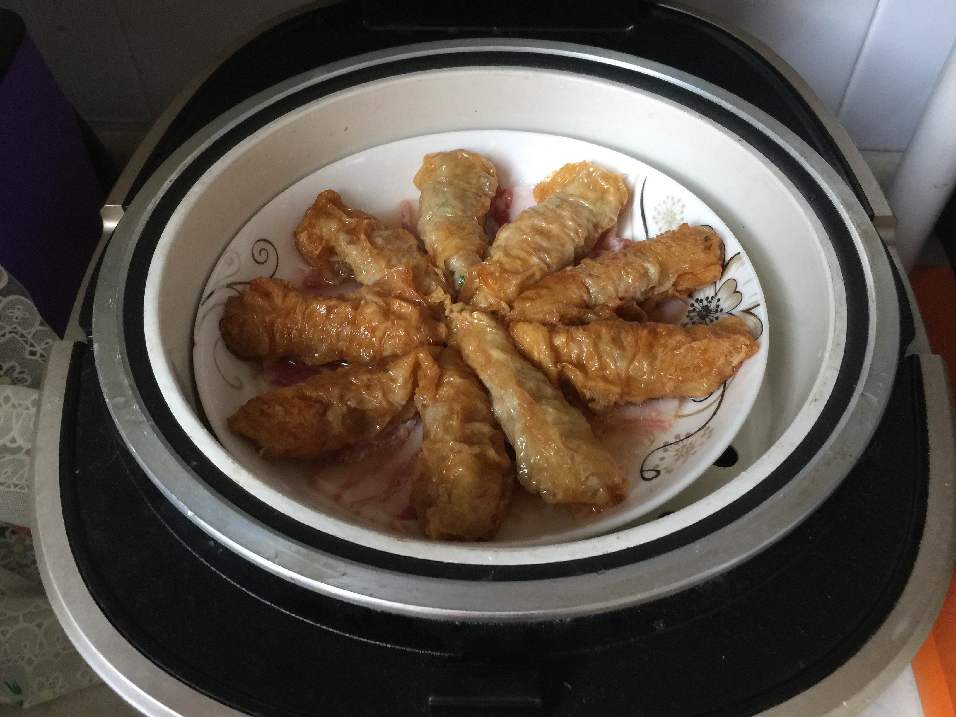 咸肉蒸豆腐皮包步骤14