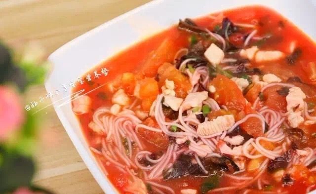 粉红鸡肉面步骤8