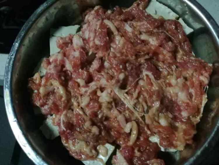 肉饼蒸黑豆腐步骤4