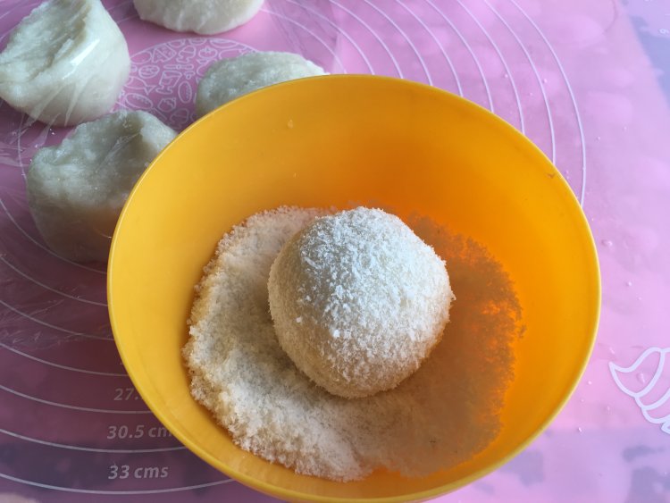 面包机版哈蜜瓜糯米糍步骤11