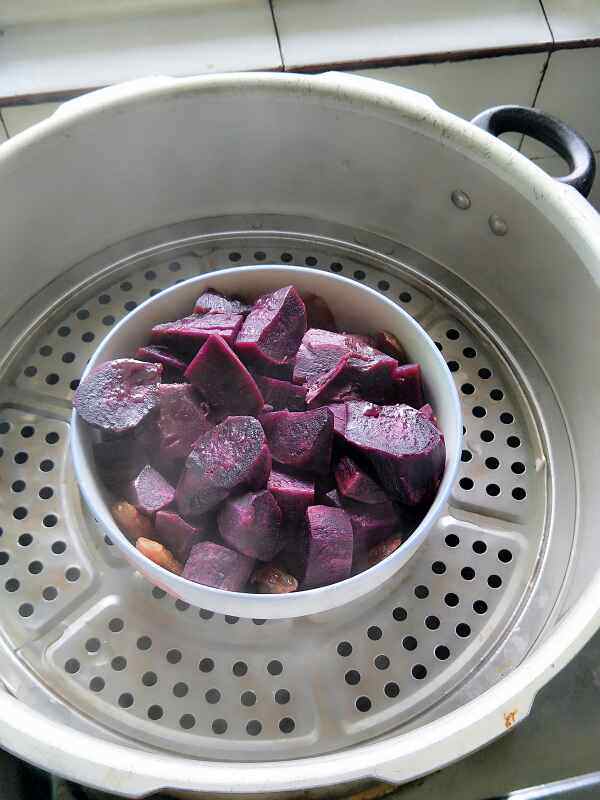 香肠蒸紫薯步骤8