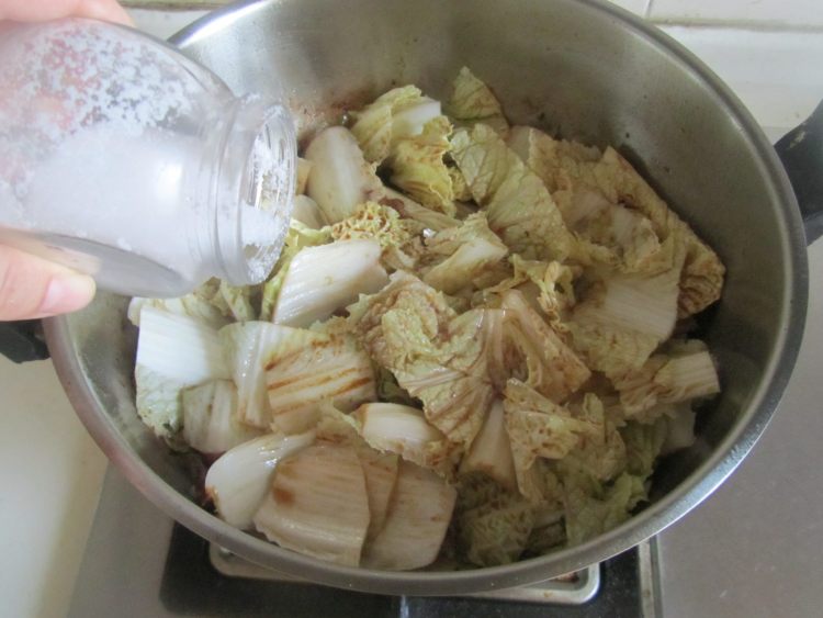 白菜豆腐炖粉条步骤5