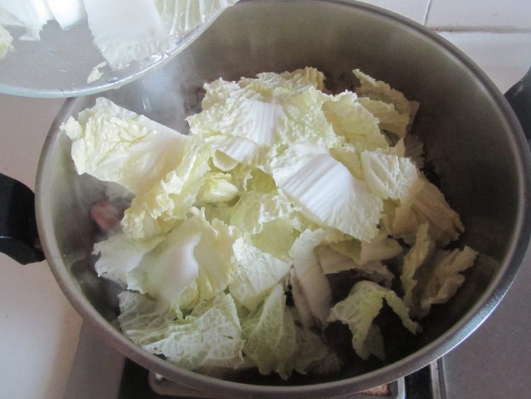 白菜豆腐炖粉条步骤4