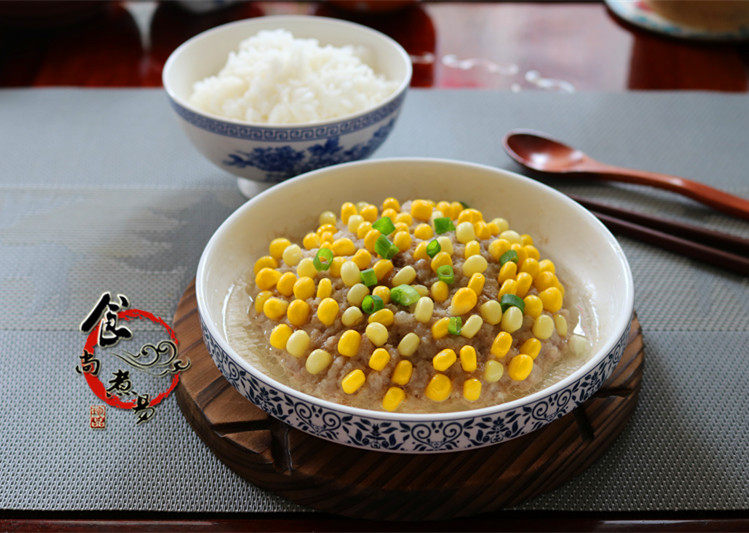 玉米粒蒸肉饼步骤8