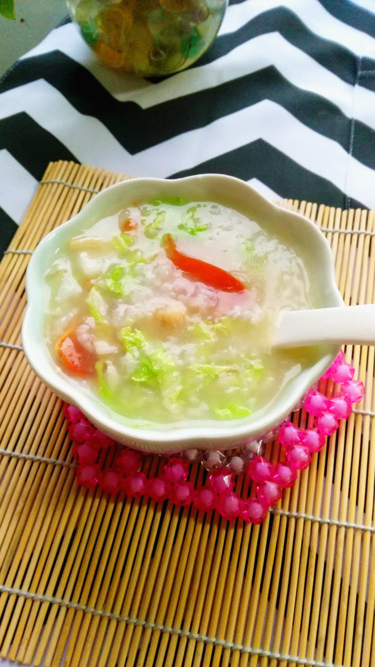 白菜西红柿瑶柱粥步骤7