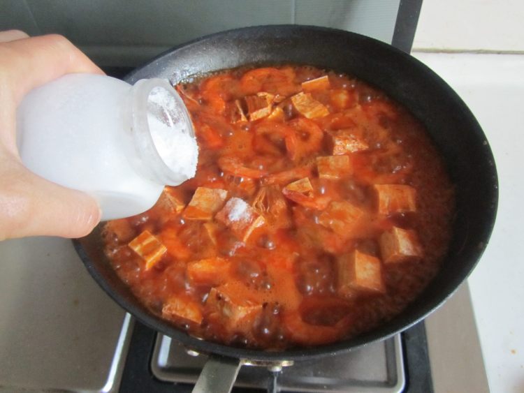 甜辣鲜虾豆腐步骤9
