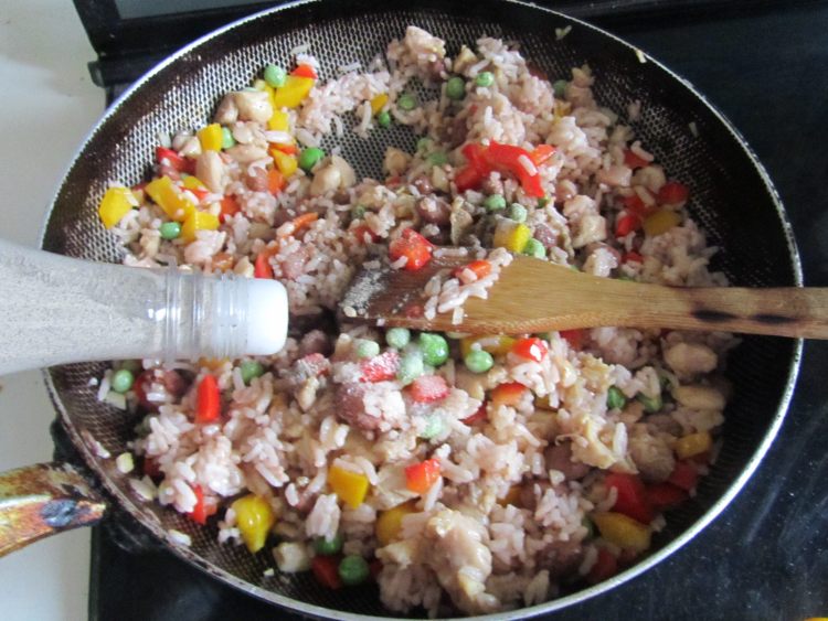 彩椒鸡丁红豆饭步骤10