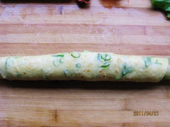 蛋饼生菜火腿卷步骤9
