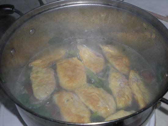 青菜蛋饺汤步骤7