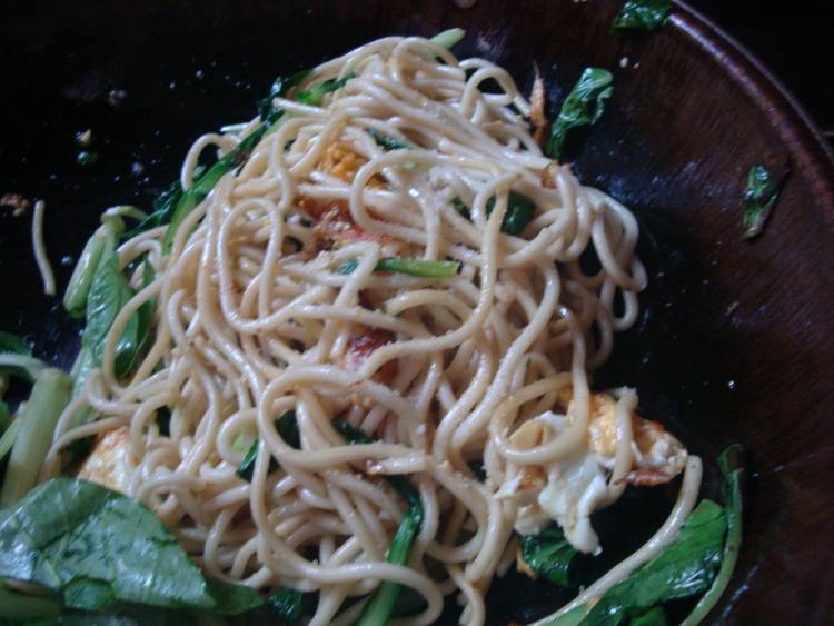青菜鸡蛋面步骤6