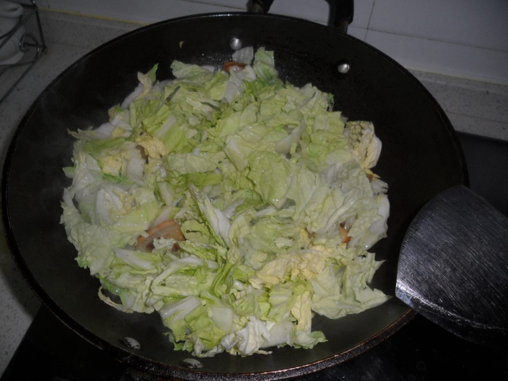 白菜肉丝步骤4