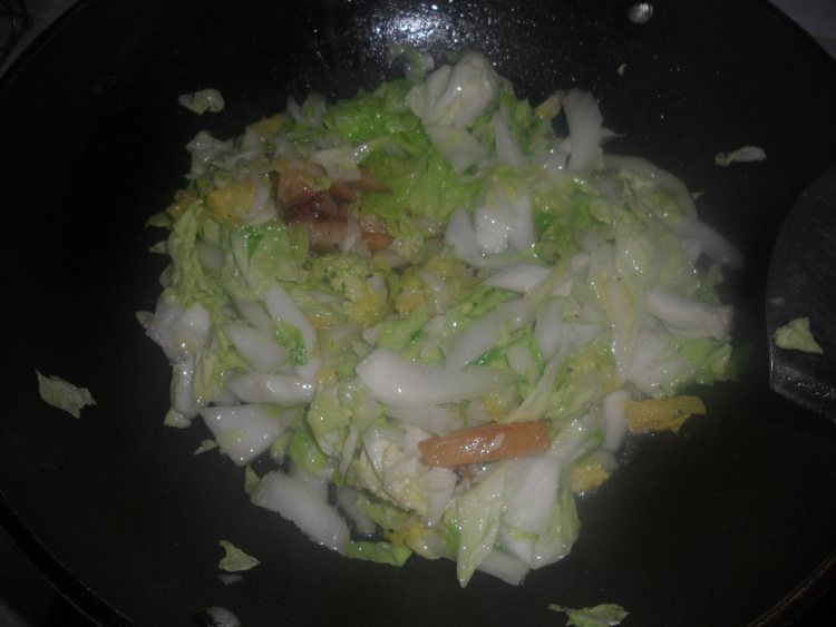 白菜肉丝步骤5
