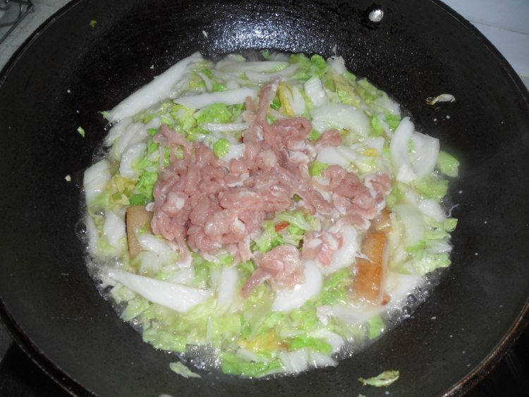 白菜肉丝步骤7