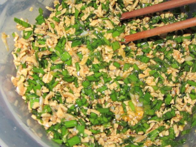 煎馄饨——豆皮韭菜虾步骤7