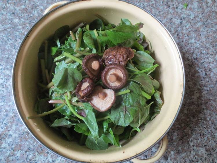 香菇烩苋菜步骤1