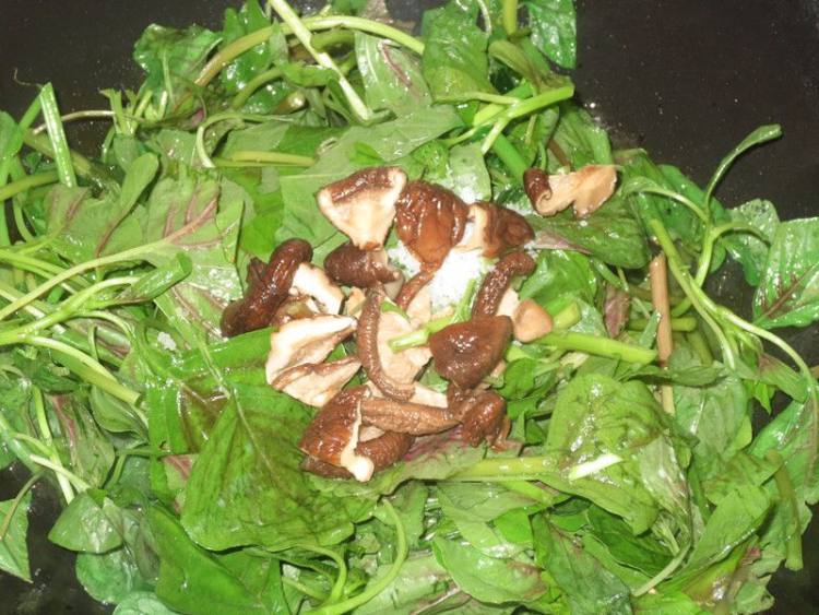 香菇烩苋菜步骤5