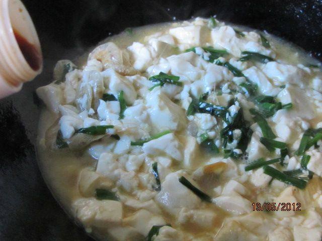 韭菜虾干烧豆腐步骤10
