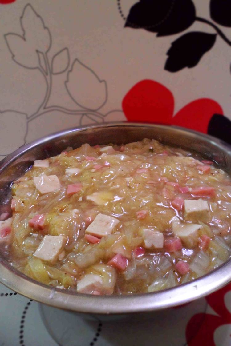 白菜豆腐粉丝煲步骤7