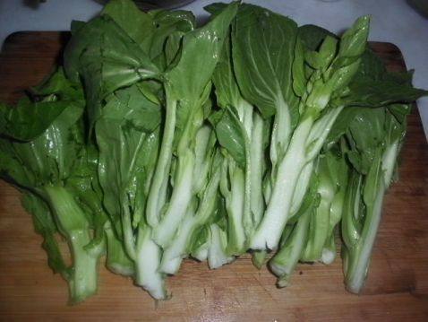 青菜柳炒香菇步骤2