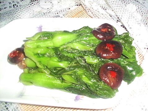 青菜柳炒香菇步骤6