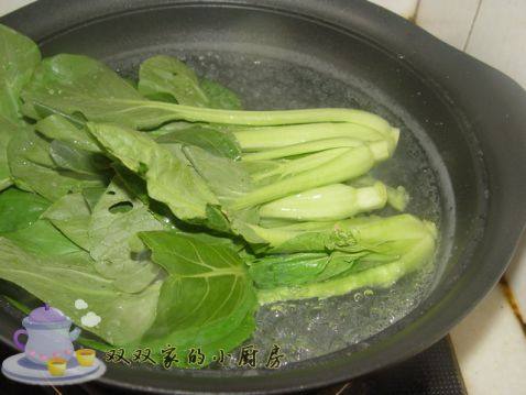 香菇酿肉扒油菜步骤6