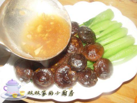 香菇酿肉扒油菜步骤13