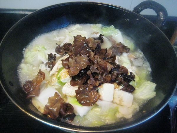 黑木耳豆腐炖白菜步骤4
