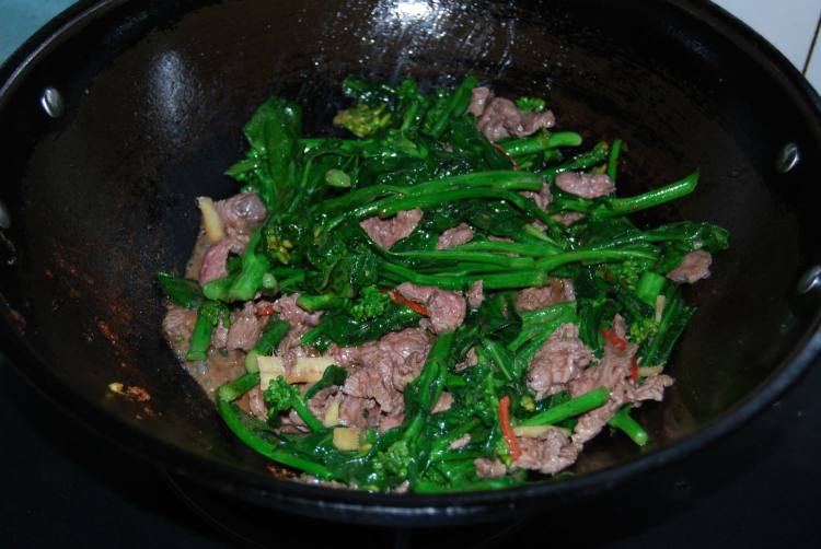 芥兰炒牛肉步骤6