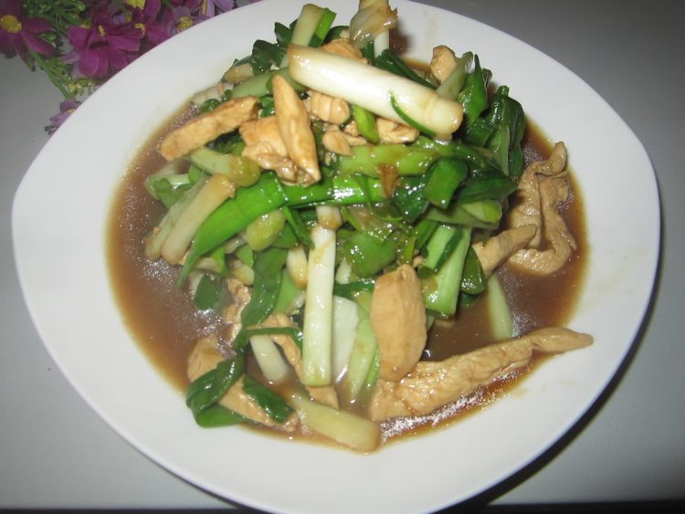 青蒜炒鸡丝步骤9
