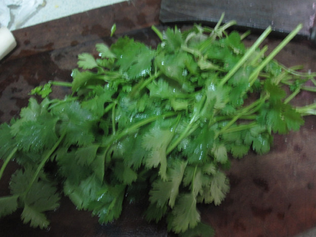 酱豆拌芜荽菜步骤2