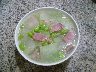 毛豆咸肉冬瓜汤步骤8
