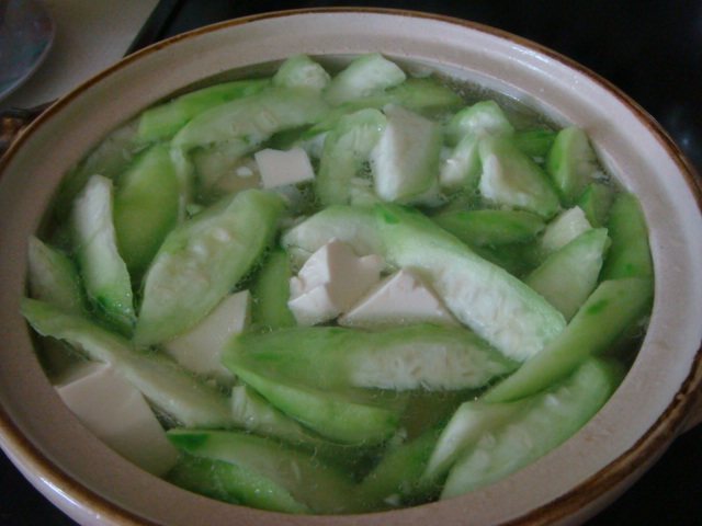 丝瓜豆腐蛋花汤步骤6