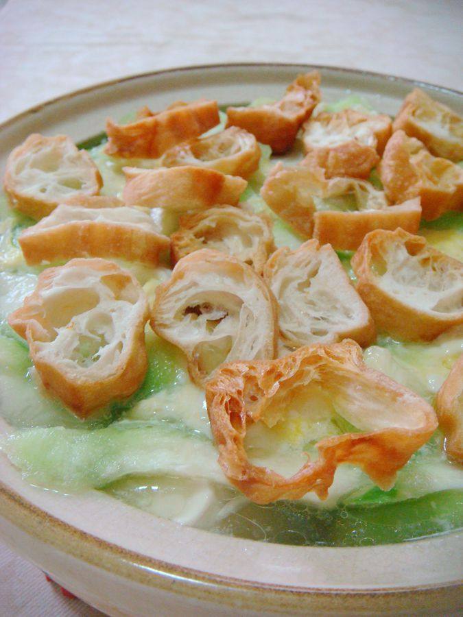 丝瓜豆腐蛋花汤步骤9