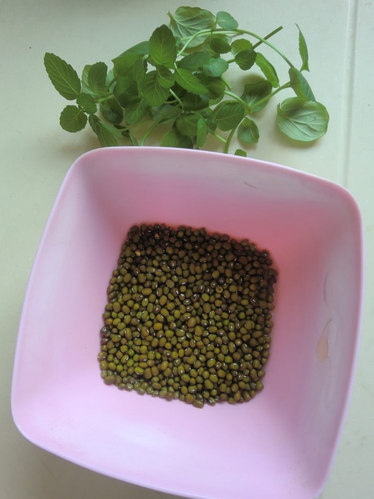 薄荷绿豆汤步骤1