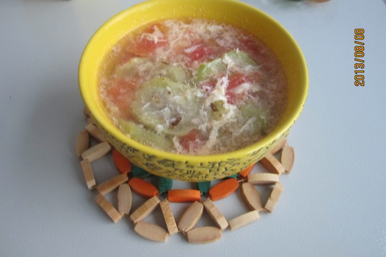 番茄丝瓜蛋花汤步骤8
