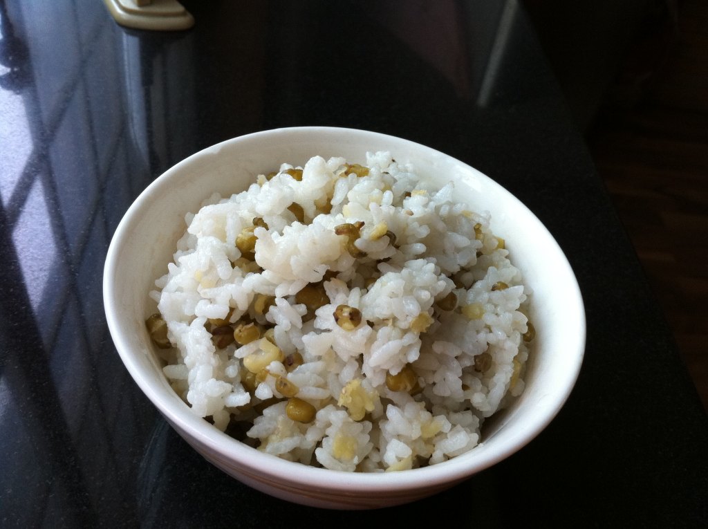 绿豆蒸米饭步骤8