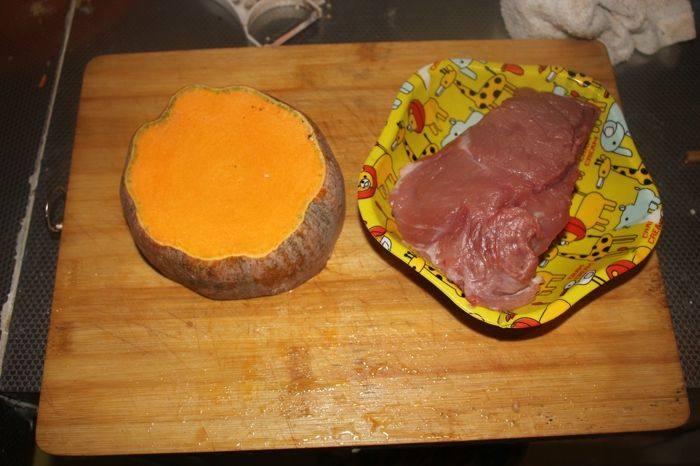 肉丝炒南瓜片步骤1