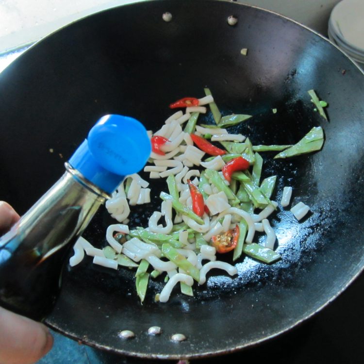扁豆炒粉步骤7