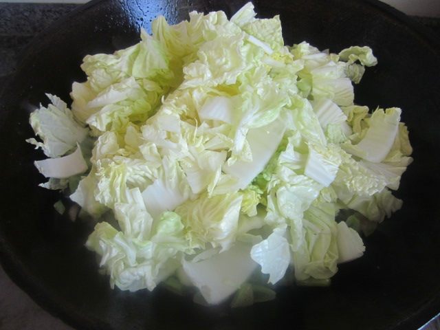 白菜扁豆合欢菜步骤6