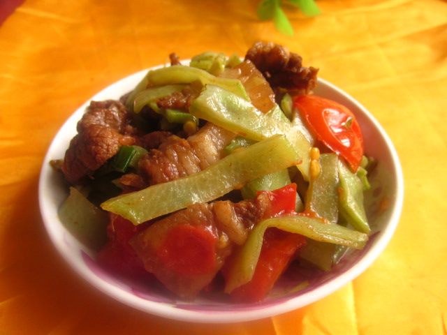 酱肉扁豆丝步骤7