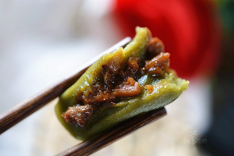 酱肉笋丁青团步骤14