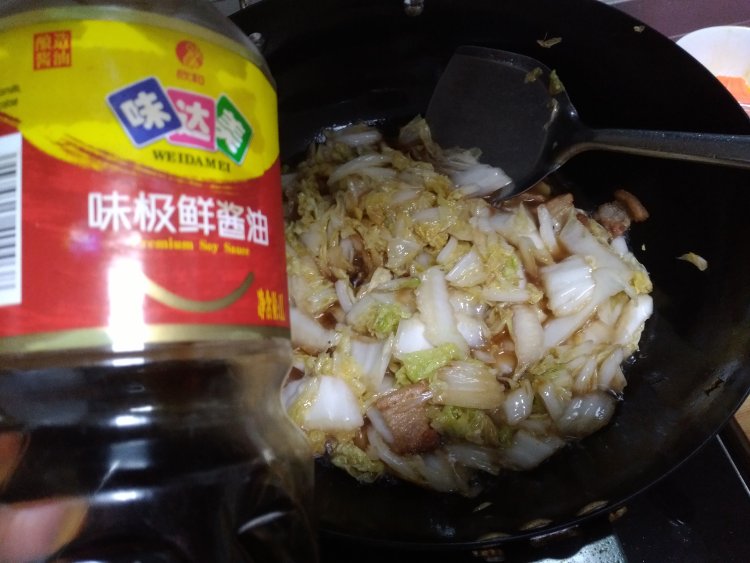 白菜烧虾步骤6