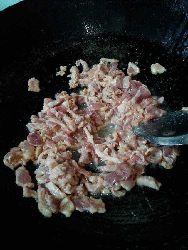 花菜肉片步骤3